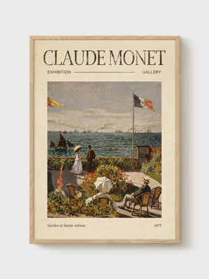 Claude Monet Print poster in oak frame