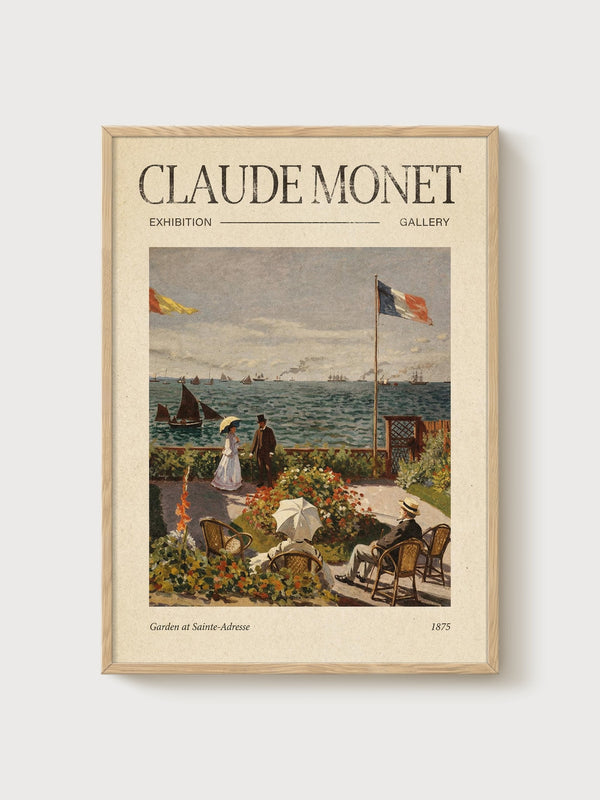 Claude Monet Print poster in oak frame
