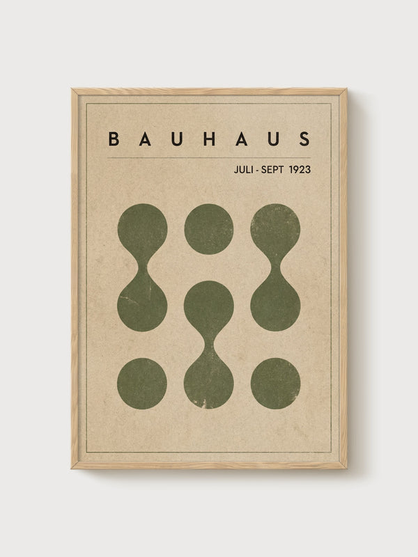 Bauhaus Print poster in oak frame
