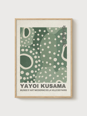 Yayoi Kusama Print poster in oak frame