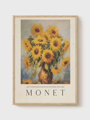 Claude Monet Print poster in oak frame