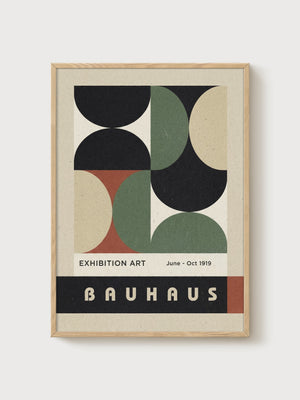 Bauhaus Print poster in oak frame