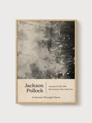 Jackson Pollock Print poster in oak frame