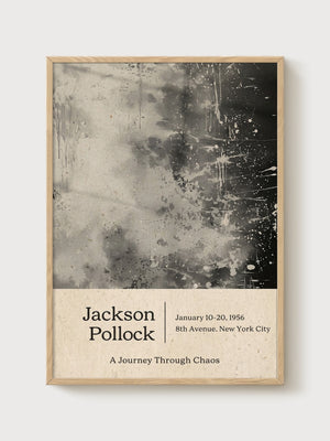 Jackson Pollock Print poster in oak frame
