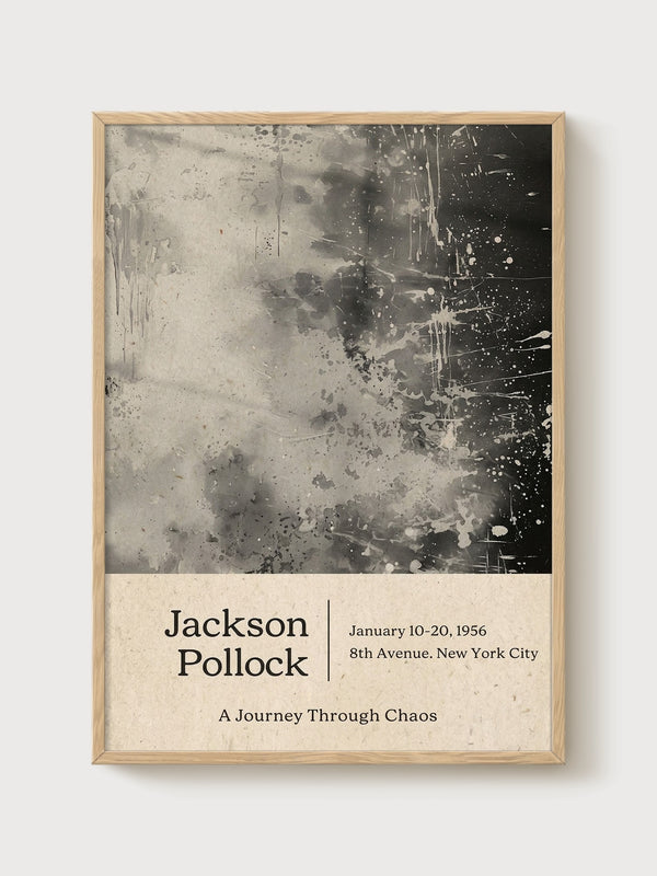 Jackson Pollock Print poster in oak frame