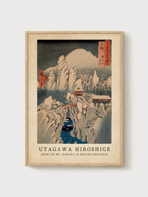 Utagawa Hiroshige Print poster in oak frame