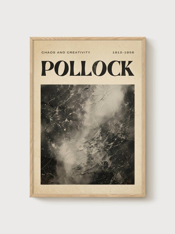 Jackson Pollock Print poster in oak frame