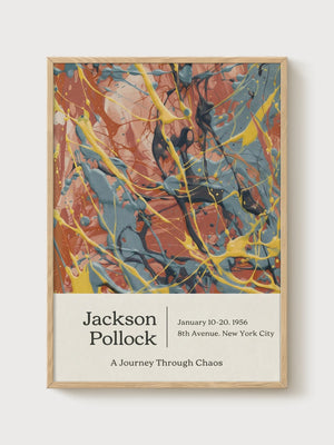 Jackson Pollock Print poster in oak frame