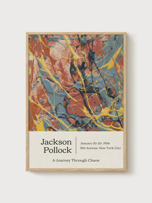 Jackson Pollock Print poster in oak frame