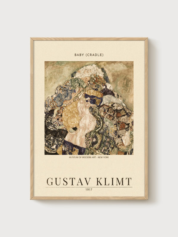Gustav Klimt Print poster in oak frame
