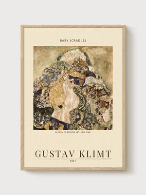 Gustav Klimt Print poster in oak frame