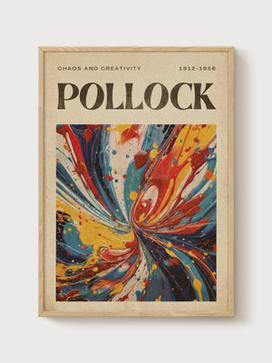 Jackson Pollock Print poster in oak frame