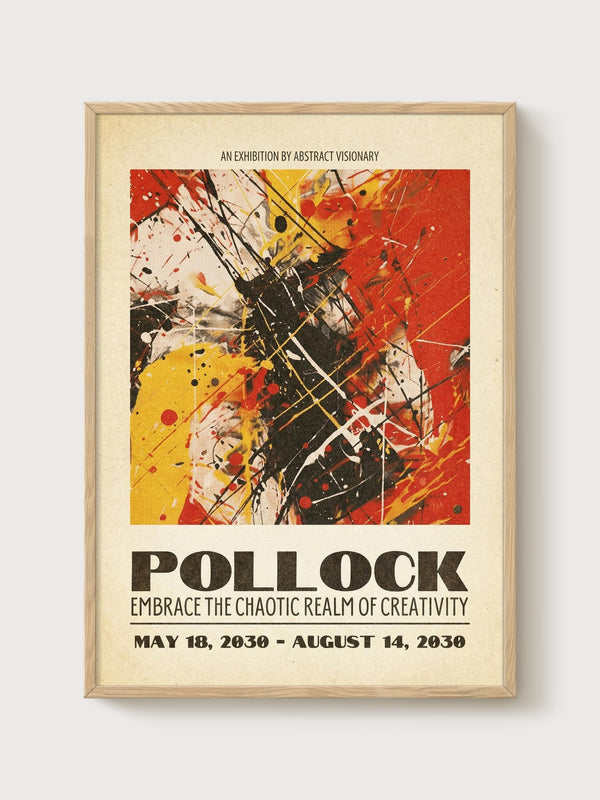 Jackson Pollock Print poster in oak frame