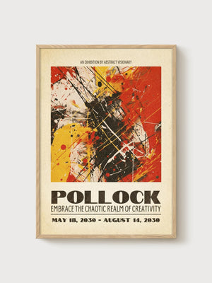 Jackson Pollock Print poster in oak frame