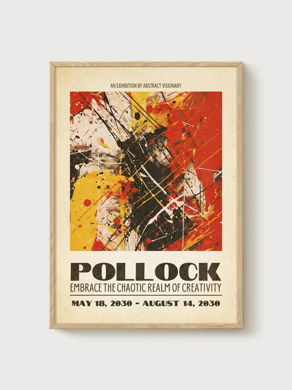 Jackson Pollock Print poster in oak frame