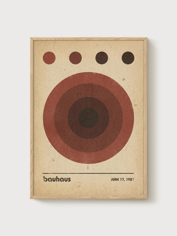 Bauhaus Print poster in oak frame