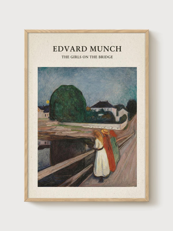Edvard Munch Print poster in oak frame