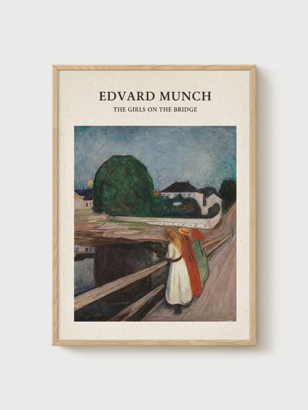 Edvard Munch Print poster in oak frame