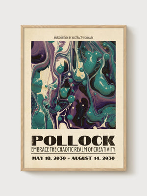 Jackson Pollock Print poster in oak frame