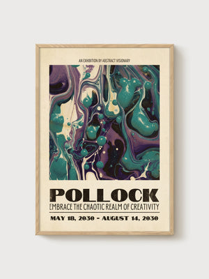 Jackson Pollock Print poster in oak frame