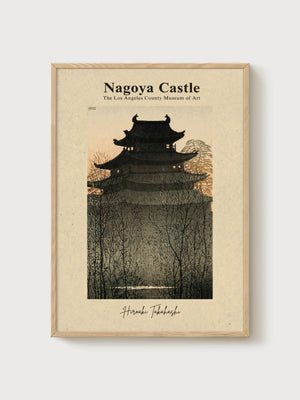 Nagoya Castle Print poster in oak frame