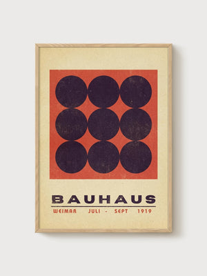 Bauhaus Print poster in oak frame