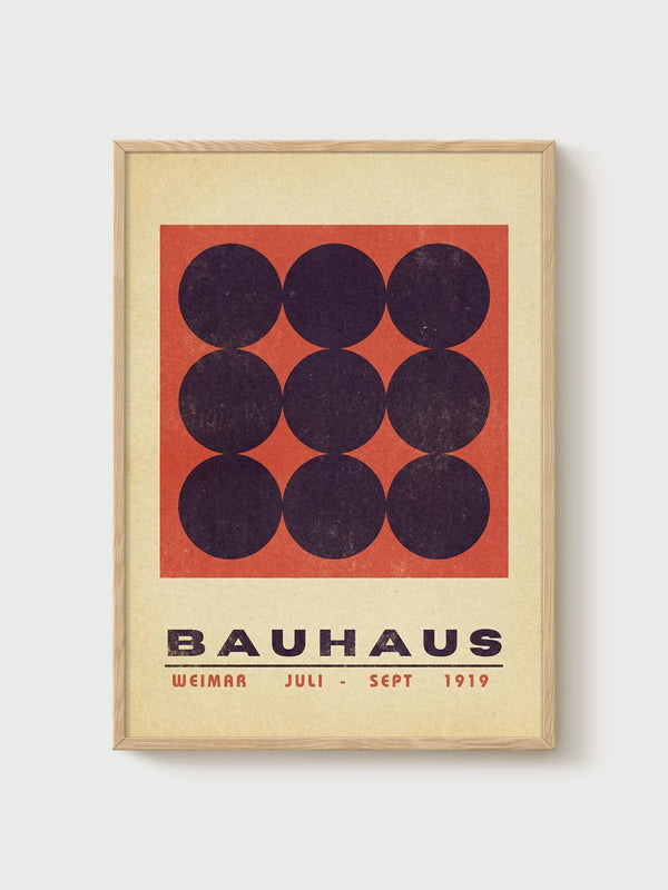 Bauhaus Print poster in oak frame