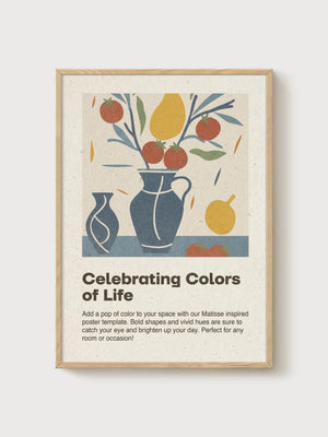 Matisse Inspired Print poster in oak frame