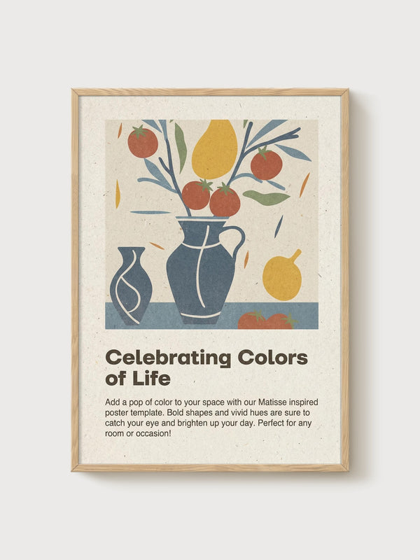 Matisse Inspired Print poster in oak frame