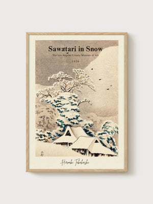 Japanese Wall Art poster in oak frame
