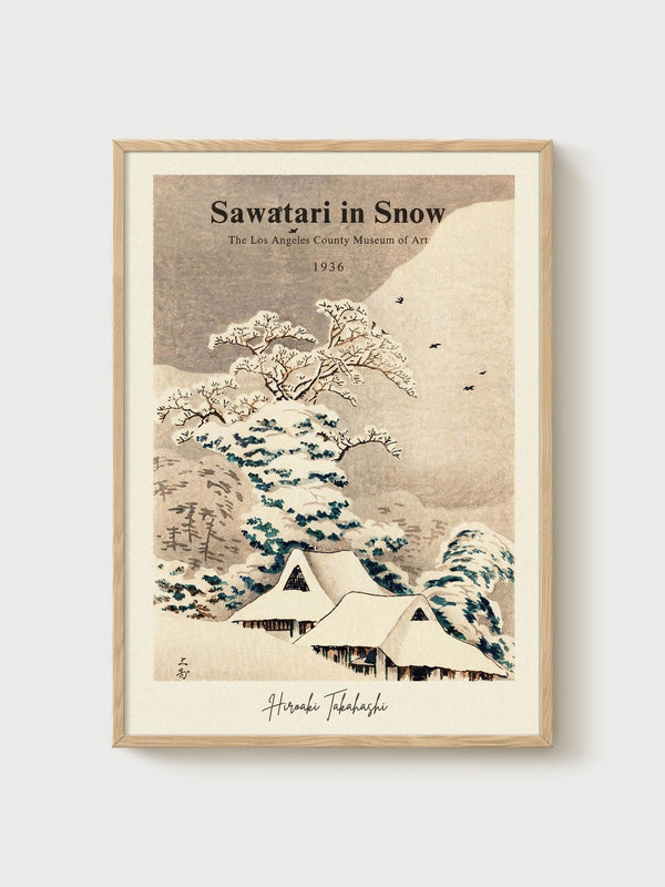 Japanese Wall Art poster in oak frame