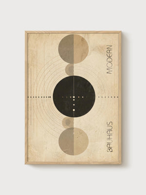 Bauhaus Print poster in oak frame