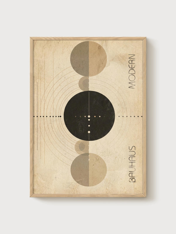 Bauhaus Print poster in oak frame