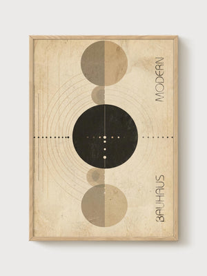 Bauhaus Print poster in oak frame