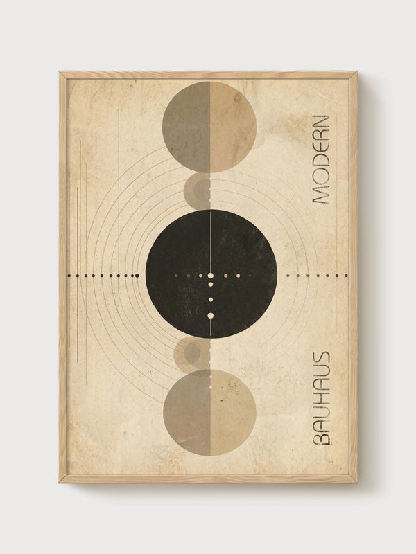 Bauhaus Print poster in oak frame