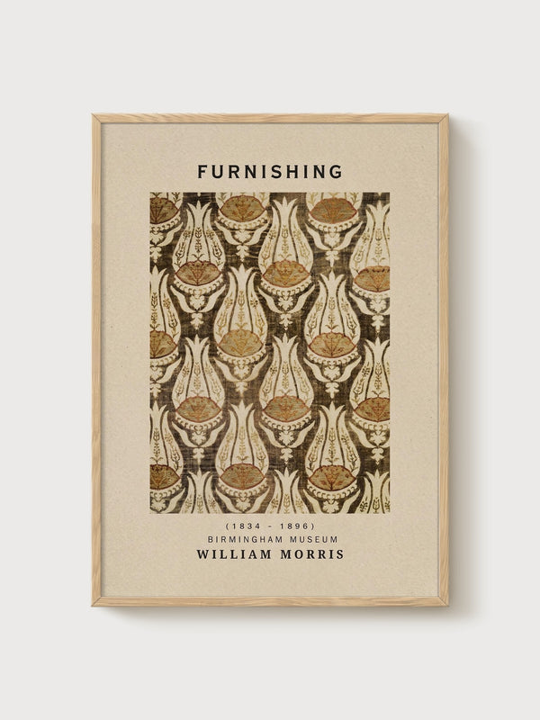 William Morris Print poster in oak frame