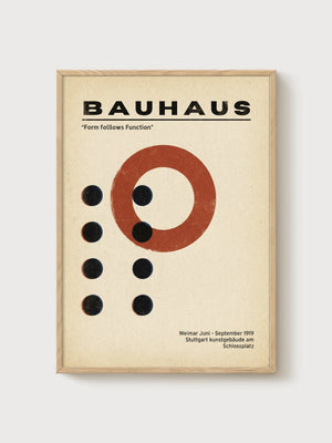 Bauhaus Print poster in oak frame