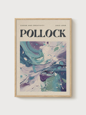 Jackson Pollock Print poster in oak frame