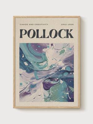 Jackson Pollock Print poster in oak frame