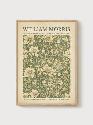 William Morris Print poster in oak frame