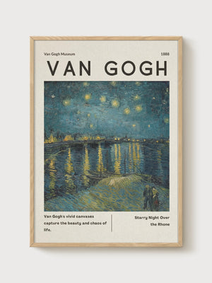 Van Gogh Print poster in oak frame