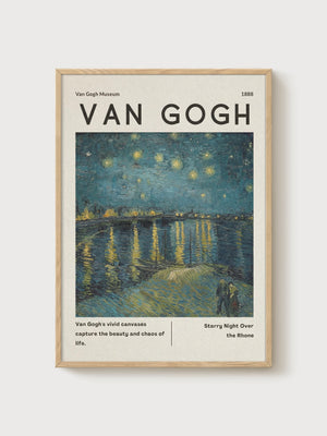 Van Gogh Print poster in oak frame
