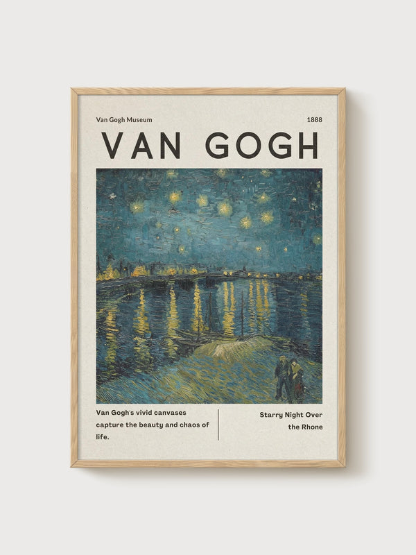 Van Gogh Print poster in oak frame