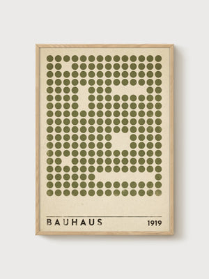 Bauhaus Print poster in oak frame