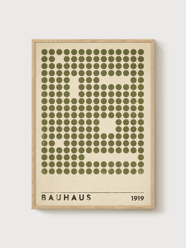 Bauhaus Print poster in oak frame