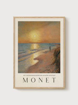 Claude Monet Print poster in oak frame