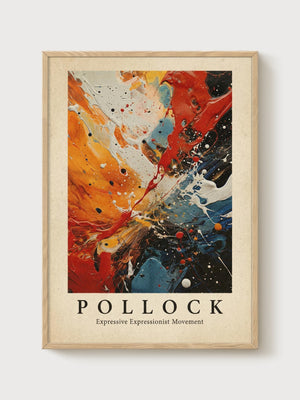Jackson Pollock Print poster in oak frame