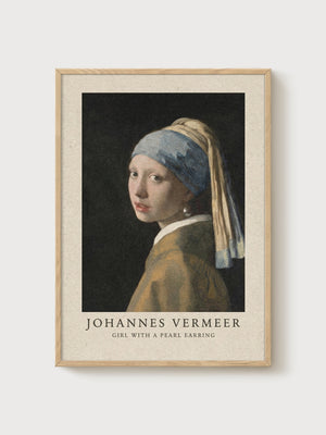 Vermeer Print poster in oak frame
