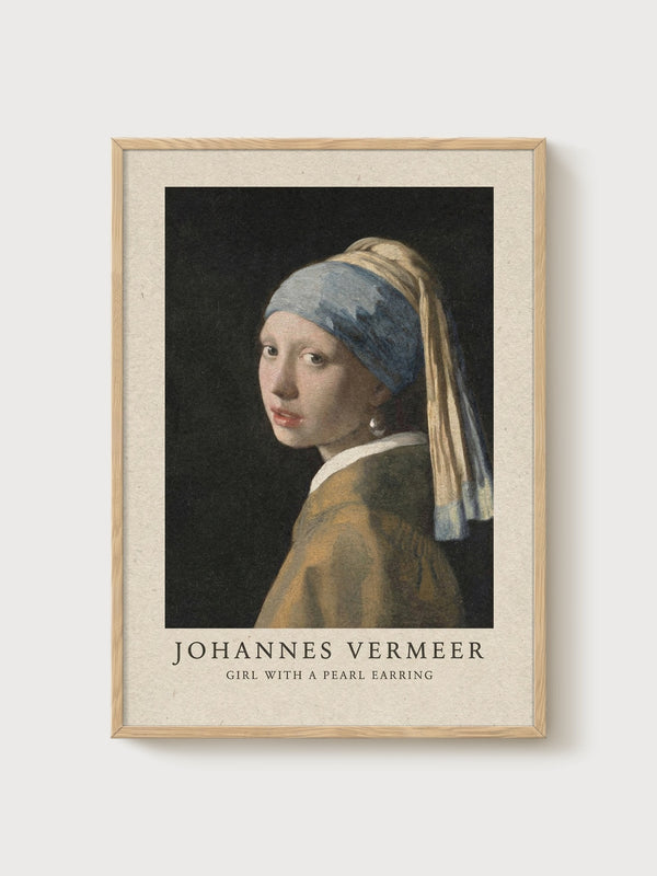 Vermeer Print poster in oak frame