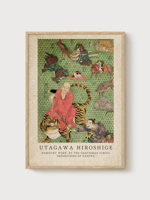 Utagawa Hiroshige Print poster in oak frame